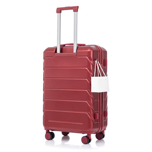 Set 3PCs 20'/24'/28' ABS Spinner Wheel Luggage Wine Red