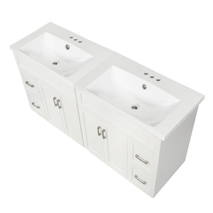 Bathroom Vanity With 2 Doors, 2 Drawers, Adjustable Shelf, Hidden Slides & Soft Close Hinges