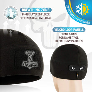 M-Tac Fleece Tactical Watch Cap Beanie With Patch Panel (270 g/m2) - TRAPSKI