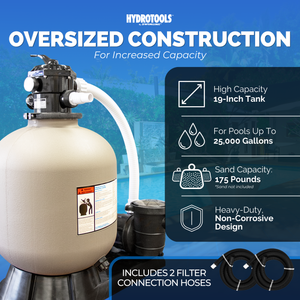 HYDROTOOLS by Swimline 19" Sand Filter Combo w/ Stand, 4500 GPH, 175lb Capacity