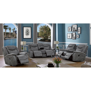 Carmen - Cool Motion Loveseat With Storage, With Reclining Function And Built In Storage - Gray