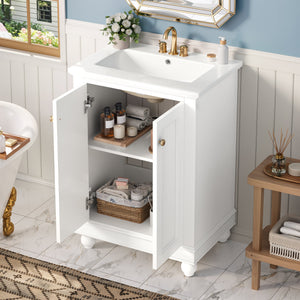24 Inch Modern Bathroom Vanity Cabinet With Ceramic Sink