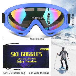 COOLOO Ski Goggles, 2 Pack Snow Goggles Snowboard Goggles for Men Women Kids - UV Protection Foam Anti-Scratch Dustproof