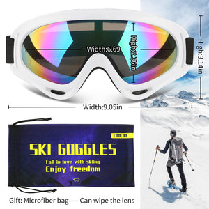 COOLOO Ski Goggles, 2 Pack Snow Goggles Snowboard Goggles for Men Women Kids - UV Protection Foam Anti-Scratch Dustproof