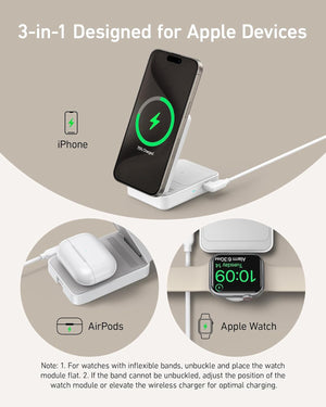 Anker MagGo Wireless Charging Station (Foldable 3-in-1)