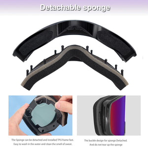 EXP VISION Ski/Snowboard Goggles for Men Women, OTG Snow Goggles Anti Fog UV Protection