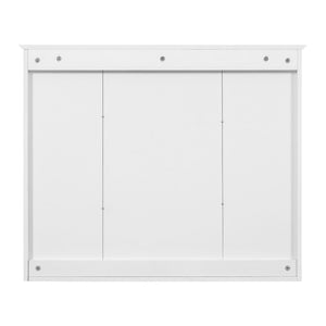 Wall Mounted Mirror Cabinet With 5 Adjustable Shelves, Rectangular Storage For Bathroom - White