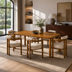7-Piece Dining Table Set for 6, 70"