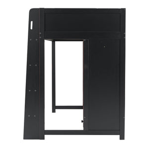 Gaming Loft Bed With Built In Desk, Wardrobe, LED Lighting And Drawer