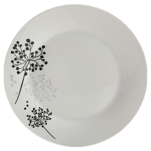 Gibson Netherwood 12 Piece Round Glaze Dinnerware Plates, Bowls, and Mugs, White
