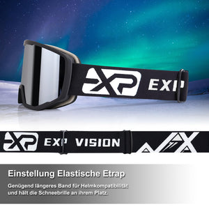 EXP VISION Ski/Snowboard Goggles for Men Women, OTG Snow Goggles Anti Fog UV Protection