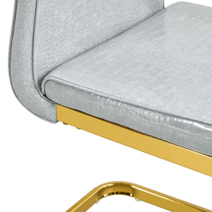 Elegant Design Alligator Skin Upholstered Dining Chairs