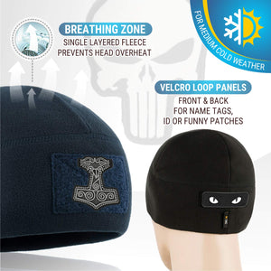 M-Tac Fleece Tactical Watch Cap Beanie With Patch Panel (270 g/m2) - TRAPSKI