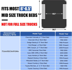 DikaSun 6-6.5 FT Mid Size Pickup Truck Bed Air Mattress,Black