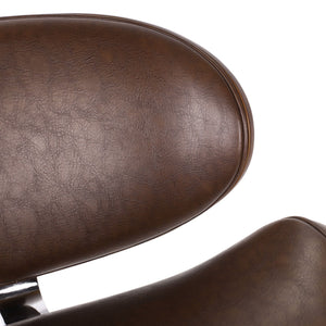 Lumos Mid Century Modern Upholstered Swivel Barstool