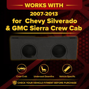 QPower Dual 10" Sub Box - Chevy Silverado Crew Cab & GMC Sierra Crew Cab 07-13