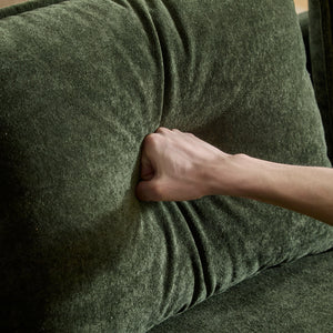Algora 84.5 in. 3 Seater Modern Upholstered Velvet Sofa, Moss