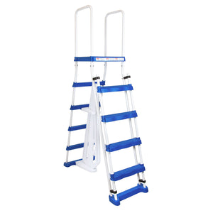Swimline A-Frame Above Ground Pool Ladder w/ Barrier for 48" to 52" Pool Height - TRAPSKI