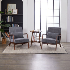 Accent Chair With Pillow And Wood Frame