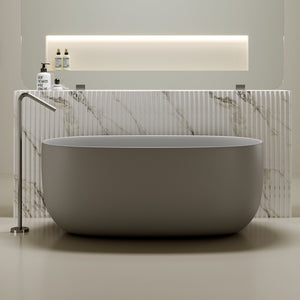 47'' Freestanding Bathtub Resin Stone Soaking Bathtub