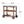 Wood and Aluminum Bar Cart with 2 Shelves, Oak and Silver