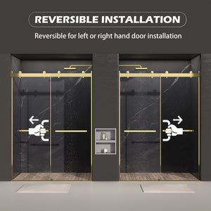 Dual Sliding Frameless Shower Door 44-48 in W x 75 in H