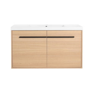 Bathroom Vanity Set With Resin Countertop Sink, 2 Doors
