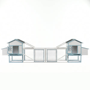 Large Wooden Chicken Coop with Double Nesting Boxes