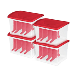 Sterilite Clear Christmas Light and Garland Holiday Storage Container (4 Pack)