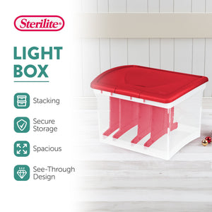Sterilite Clear Christmas Light and Garland Holiday Storage Container (4 Pack)