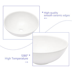 Modern Ceramic Circular Vessel Bathroom Sink