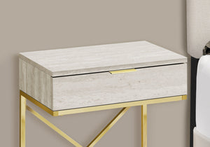 Accent Side Table with Storage Drawer, Spacious Tabletop, Contemporary Design