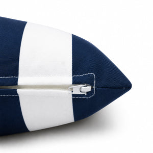 4 Pack Outdoor Lumbar Pillow Covers - Navy Blue/White Striped