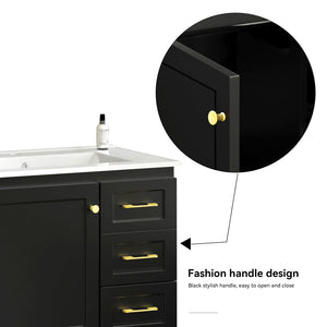 30" Black Bathroom Vanity
