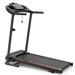 Foldable Electric Treadmill With 2.5Hp Motor, 12Km / H Speed, 3 Incline Levelstooth Music, Heart Rate Sensor, Spacious Running Belt For Indoor - Black
