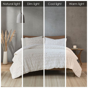 Full/Queen Ruched Fur Down Alternative Comforter Set