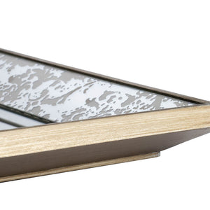 Antique Rectangle Mirror with Floral Accents