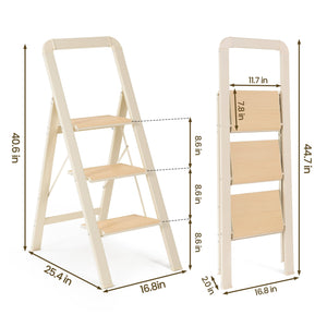 3 Step Ladder Folding Step Stool for Adults