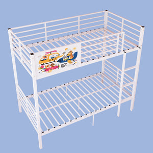 Bunk Bed, Convertible To 2 Separate Twin Size Beds With Full Length Guardrail & Ladder, No Box Spring Needed - White