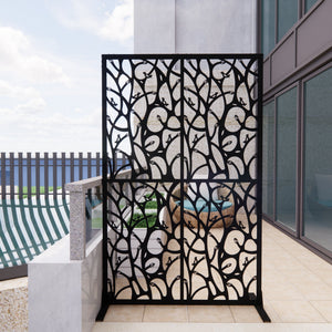 Metal Privacy Screen 3.8 Ft W x 6 Ft H Indoor Outdoor Divider