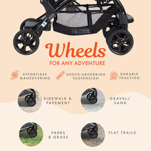 Baby Trend Double Sit N' Stand Toddler and Baby Stroller, Onyx | SS76072A