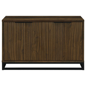 Thurston - 4 Door Accent Cabinet Carved Doors - Dark Brown