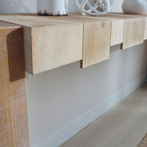 Modern Rustic Table With Sculpted Block Design
