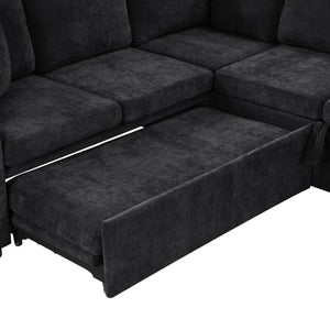 Modern L Shaped Sectional Sofa Bed With Hidden Storage Upholstery