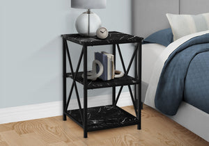 3 Tier Accent Table Side Marble Look Contemporary & Modern