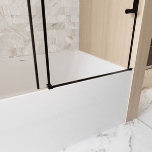 Frameless Single Sliding Shower Door, Square Tube Track