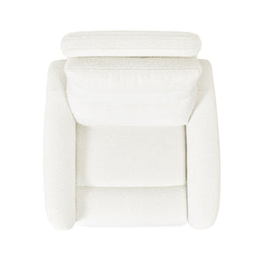 Bloomy - High Back Power Recliner Motion Chair - Chiffon White