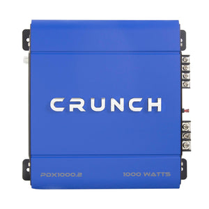 Crunch PowerDriveX 1000W 2 Channel Blue A/B Car Amplifier + 4-Gauge Wiring Kit
