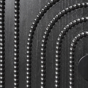 Modern Black Wood Storage Cabinet with Decorative Door