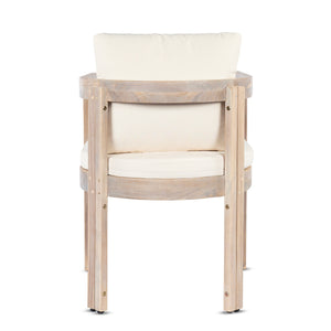 Acacia Wood Dining Chairs Set of 2, Armchairs with Cushions